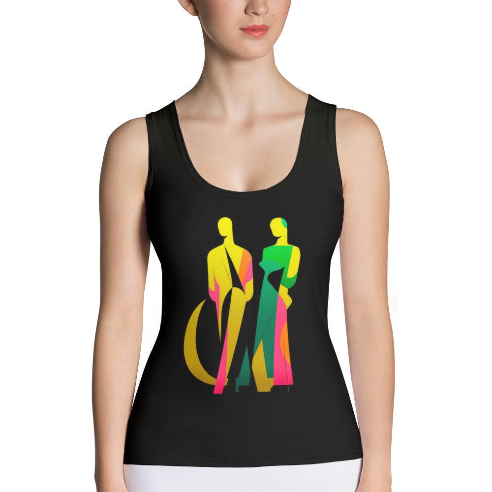 Artful Asymmetry All-Over Print Women's Tank Top - Beyond T-shirts