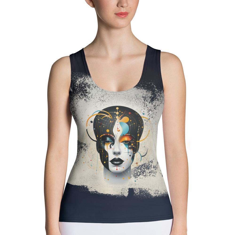 Abstract Elegance Sleeveless Top - Beyond T-shirts