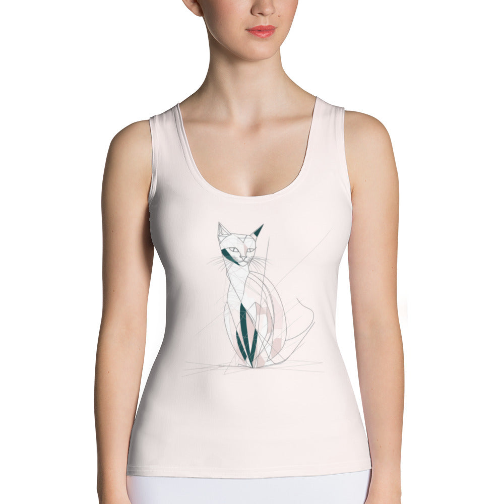 Whimsical Whale Waves Tank Top