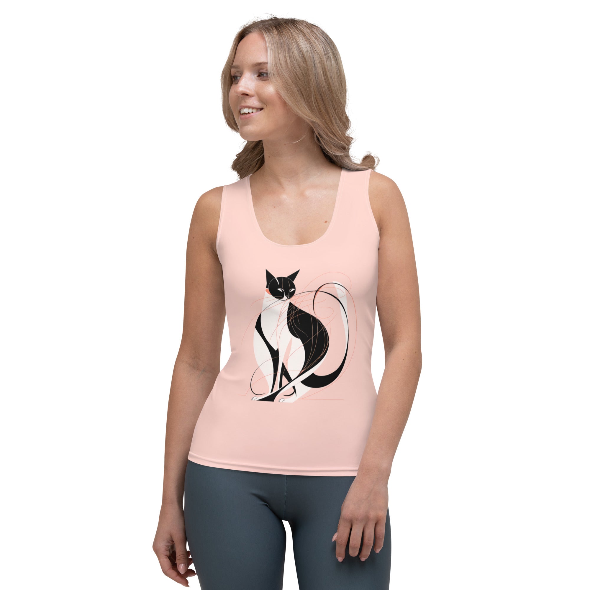 Sophisticated Egyptian Mau Print Sleeveless Shirt