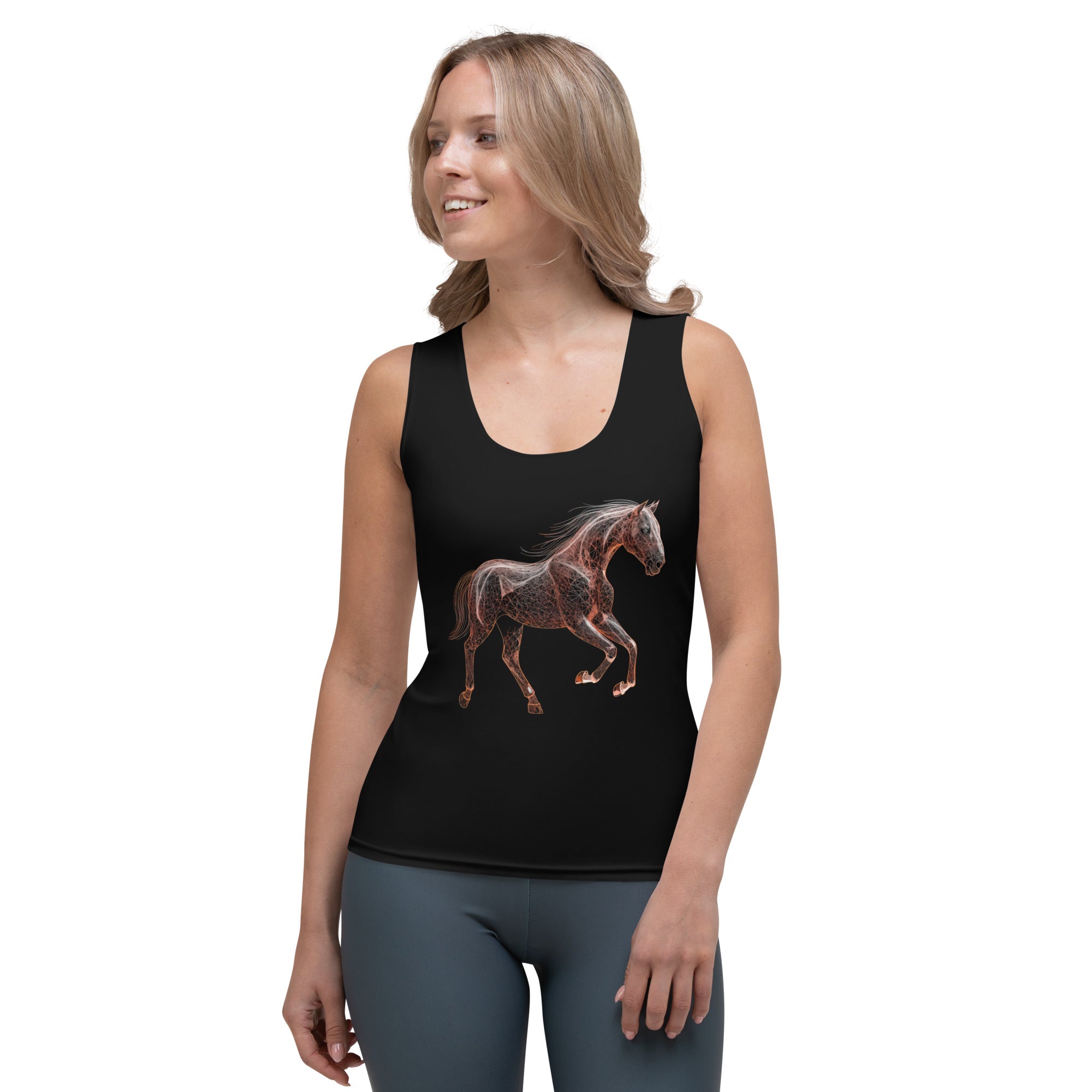 Whimsical Wild Horse Wave Tank Top