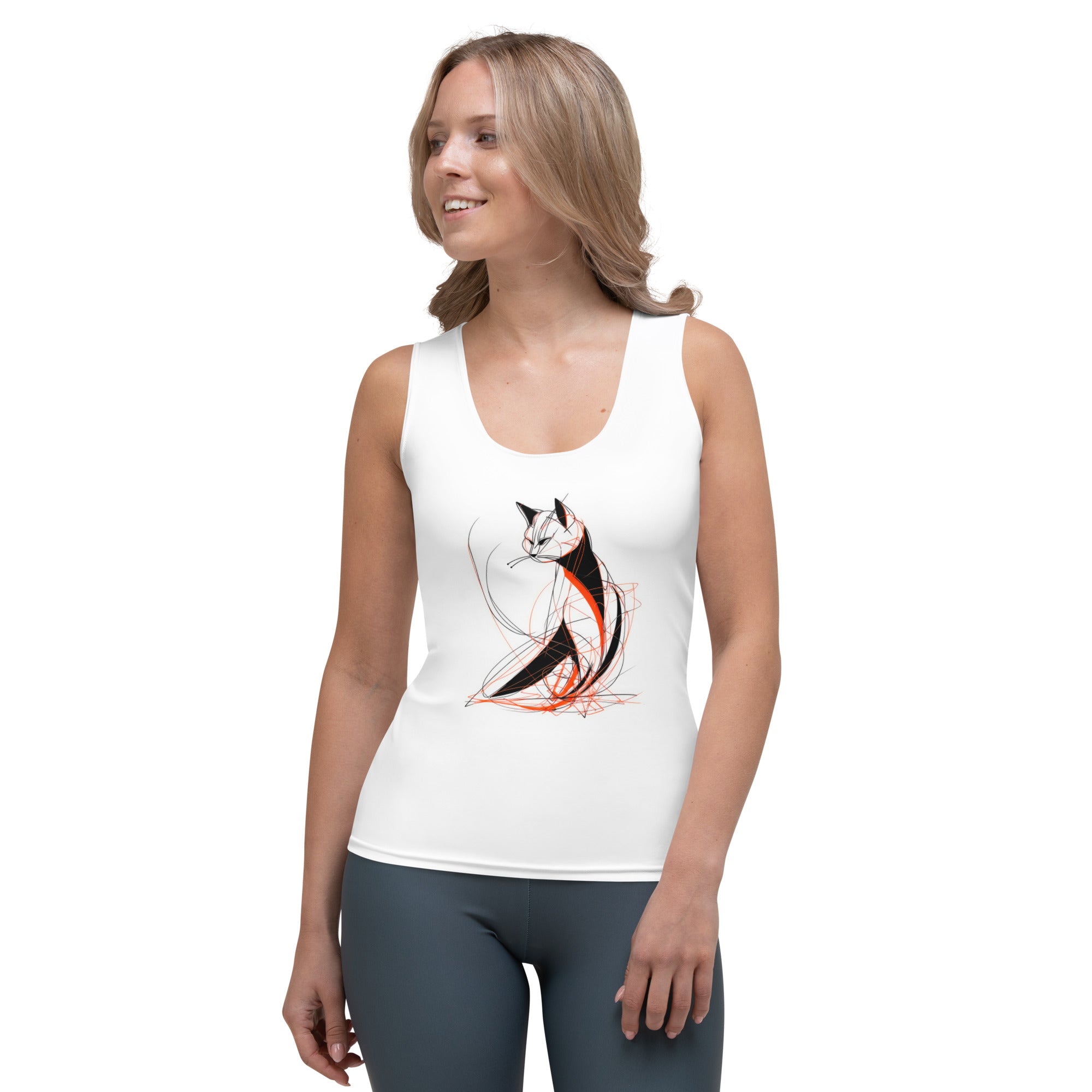 Women's Tank Top with Maine Coon Design