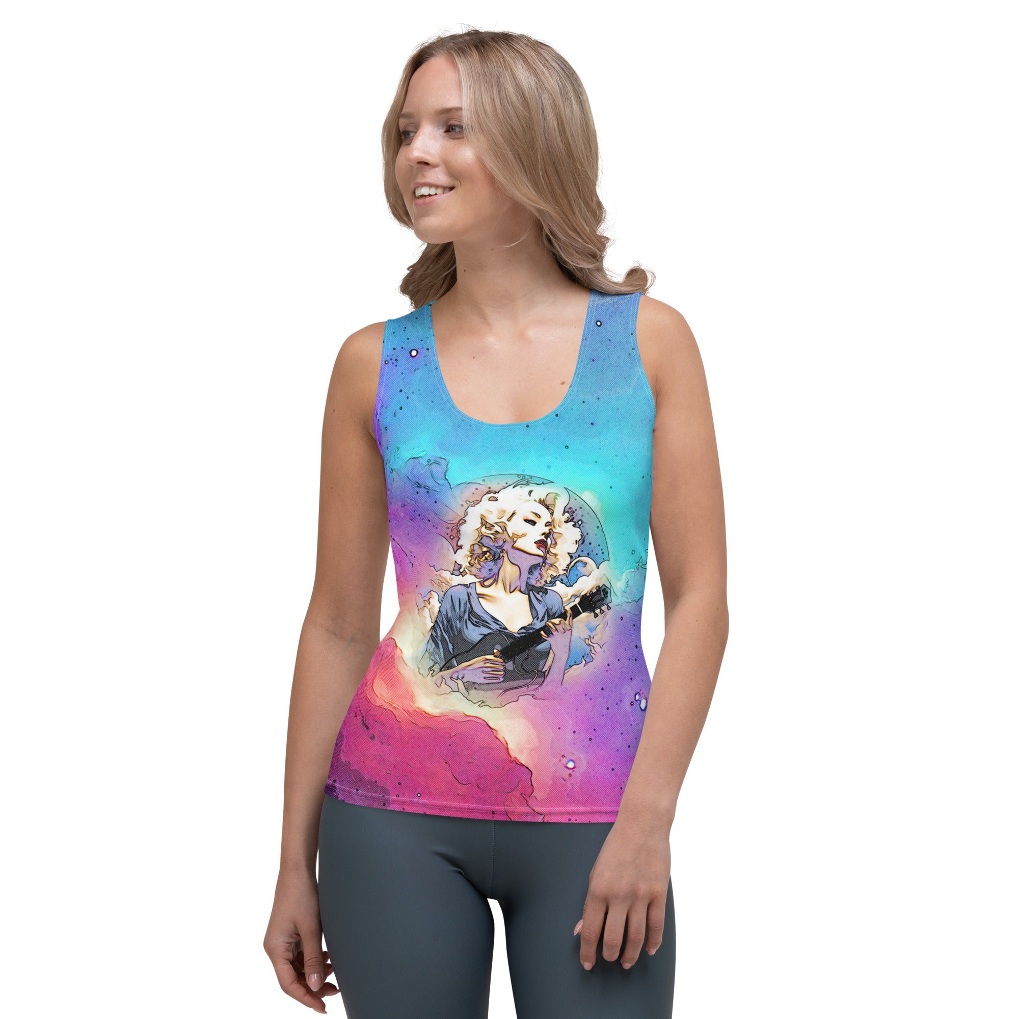 Rhythmic Reverie Ribbons Sublimation Cut & Sew Tank Top