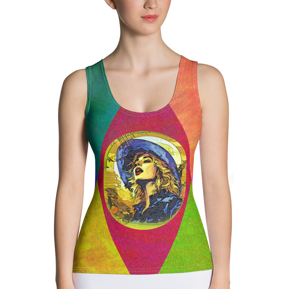 Melodious Marigold Mosaics Sublimation Cut & Sew Tank Top