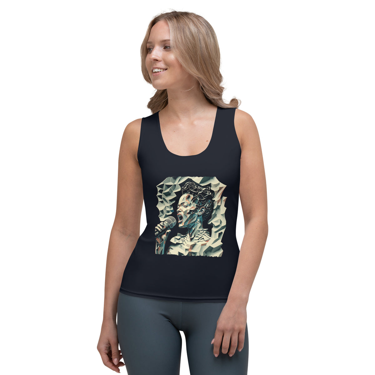 Vibrant Melodic Majesty Print on Women's Tank Top