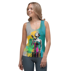 Linear Elegance All-Over Print Women's Tank Top