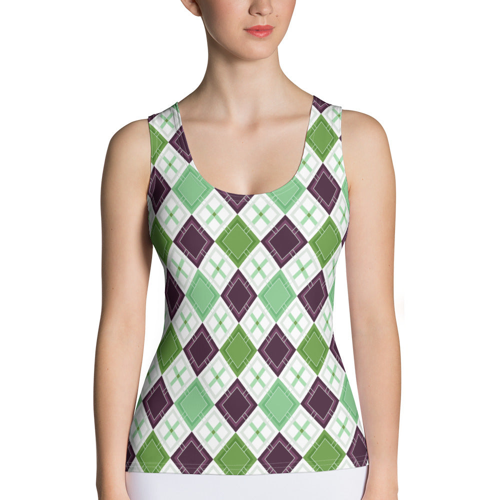 Diamond Illusion All-Over Print Women's Tank Top