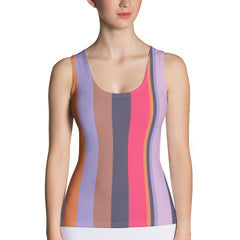 Fiesta Flamenco Colorful Stripe All-Over Print Women's Tank Top