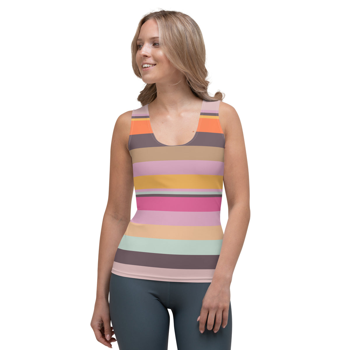 Paradise Palette Colorful Stripe All-Over Print Women's Tank Top