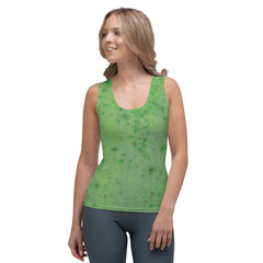 Woman Wearing Ruffled Radiance Tank, Ideal for Sophisticated Looks