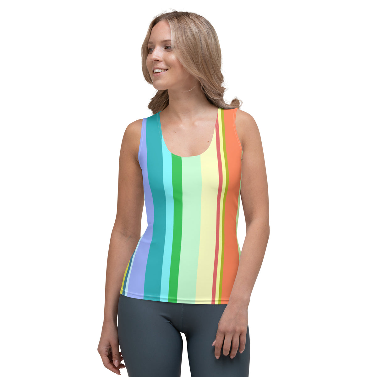 Women's tank top with bold geometric stripes design