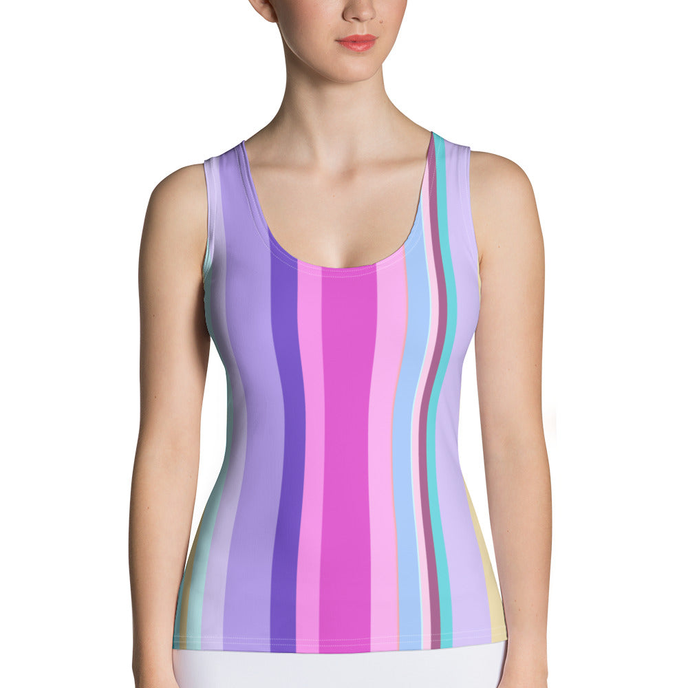 Pastel Dream Stripes Tank Top for Women - Light and Airy Design