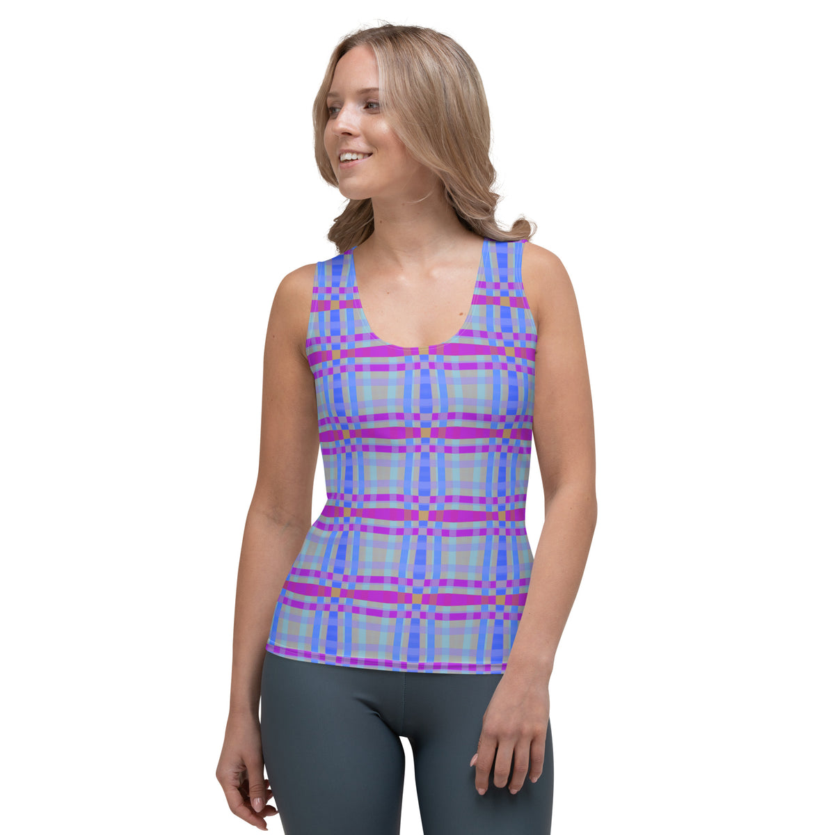 Zen Garden women's tank top front view on a model