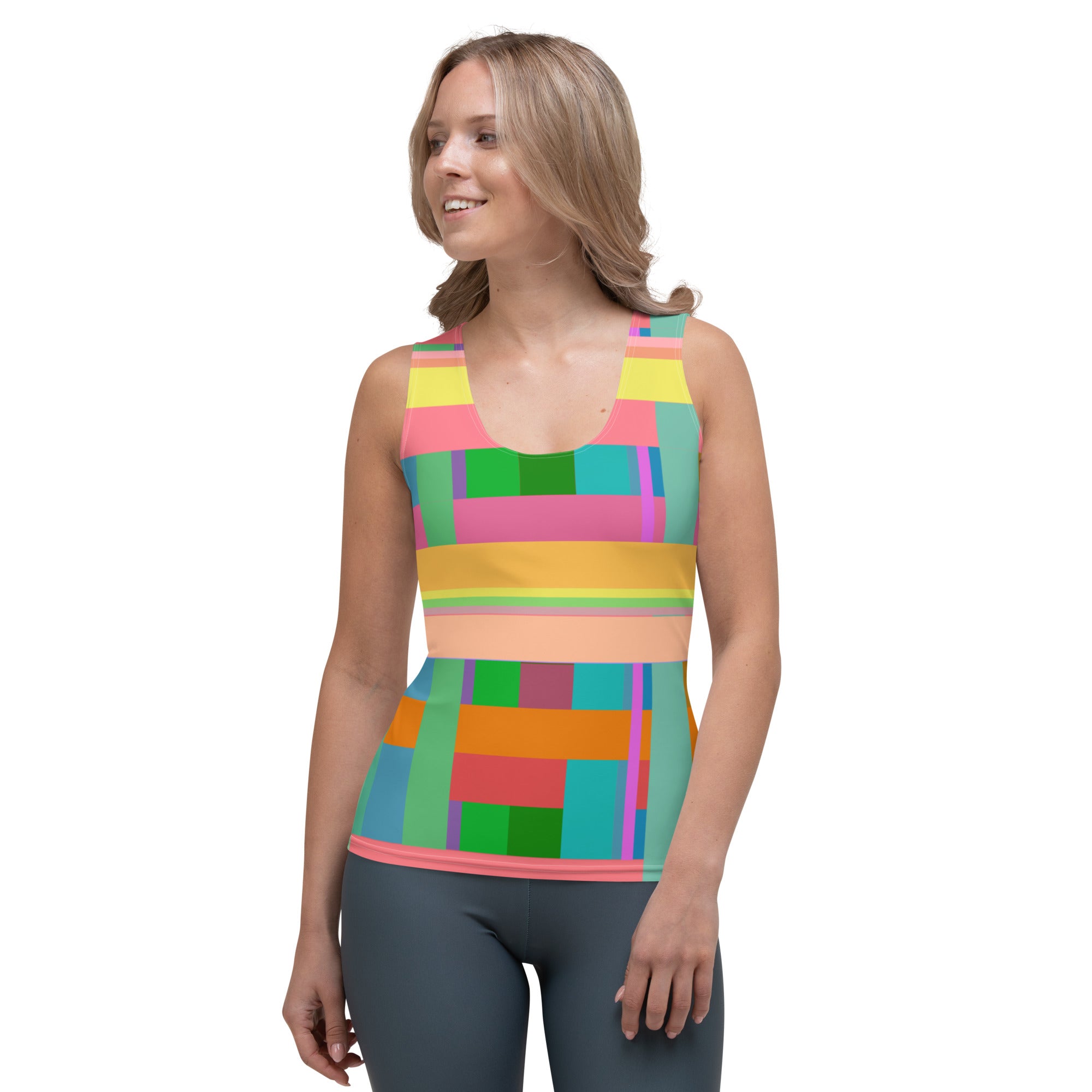 Dazzle in every movement with the Prism Fusion Women's Tank Top, featuring a vibrant blend of colors for a standout look.