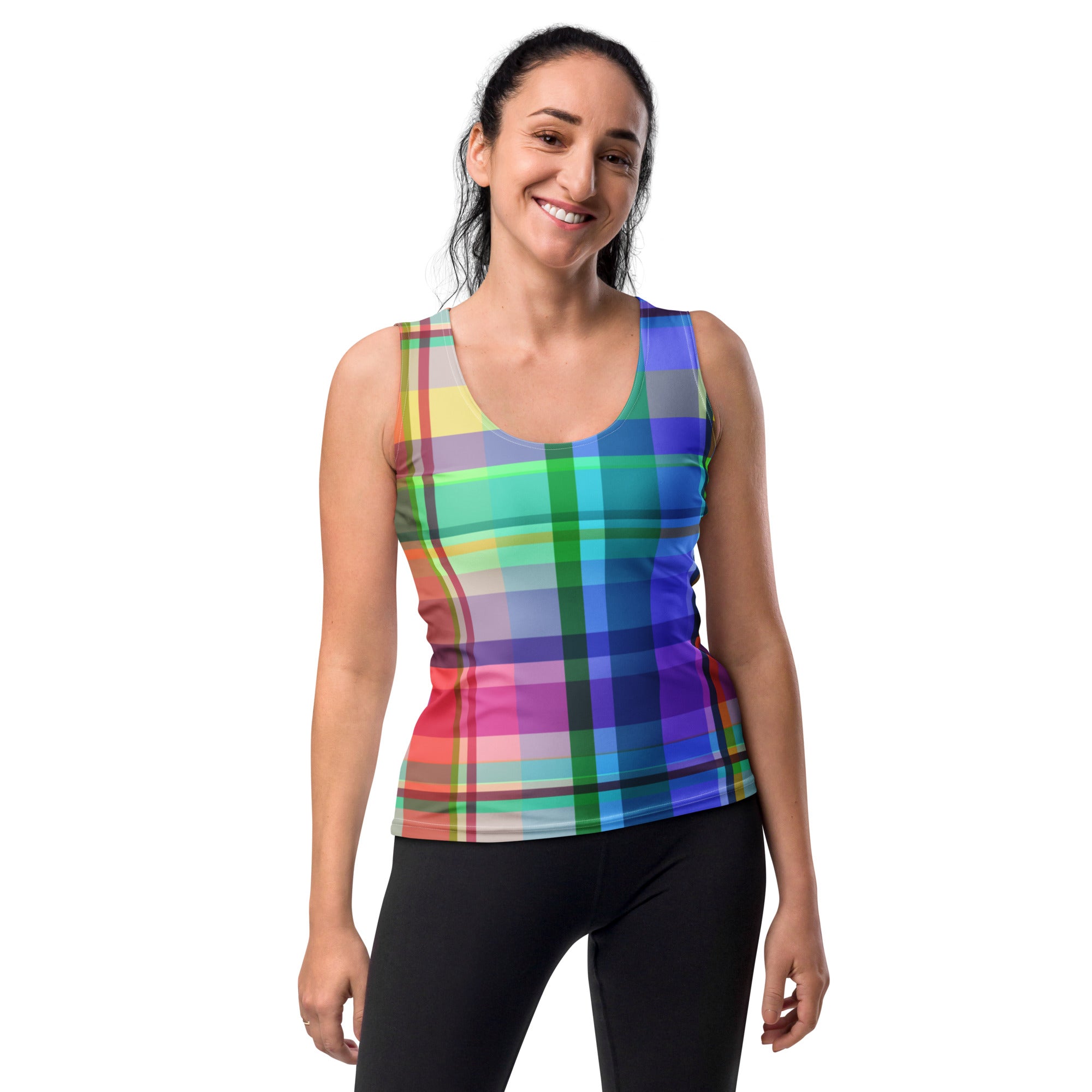 Capture the beauty of dawn with the Sunrise Spectrum Tank Top, featuring soft gradients reminiscent of a morning sky.