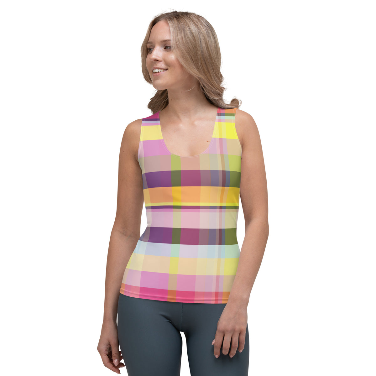 Vibrant and lively Neon Burst Tank Top for women, adding a pop of neon to your workout or casual wear.