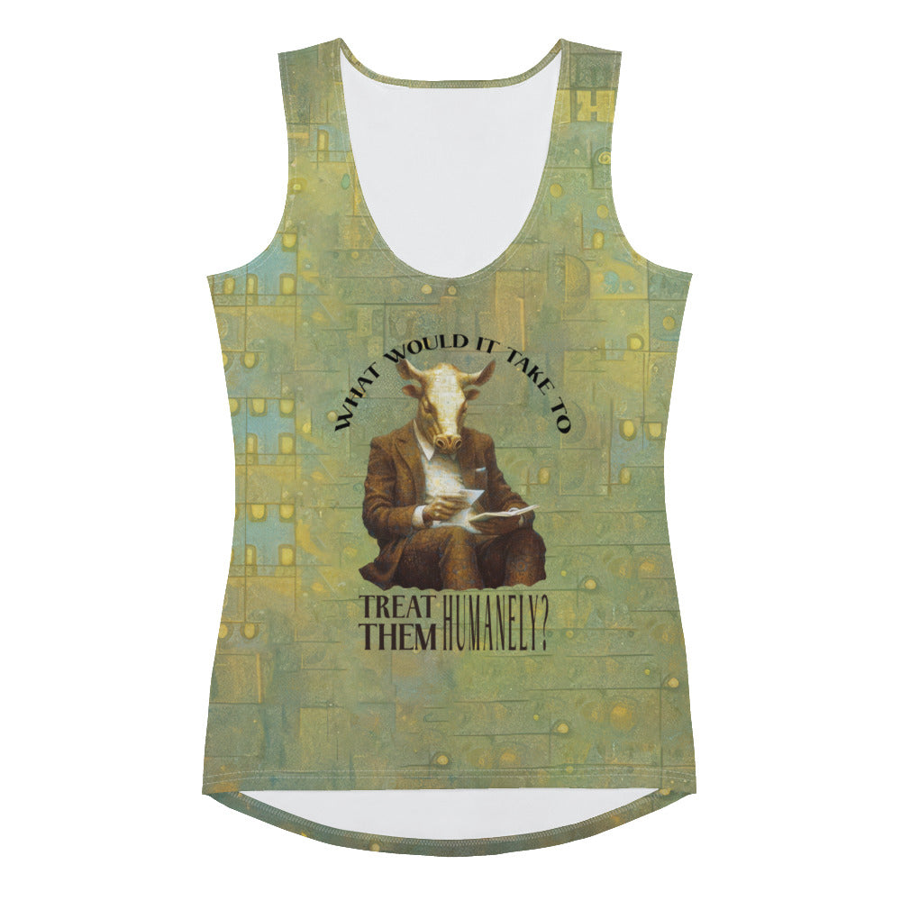 Giraffe Gala Garden Women's Tank Top front view.