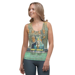 Mystical Unicorn Meadow design on Women's Tank Top in a vibrant meadow setting