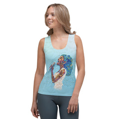 Origami Harmony Women's Tank Top front view on model