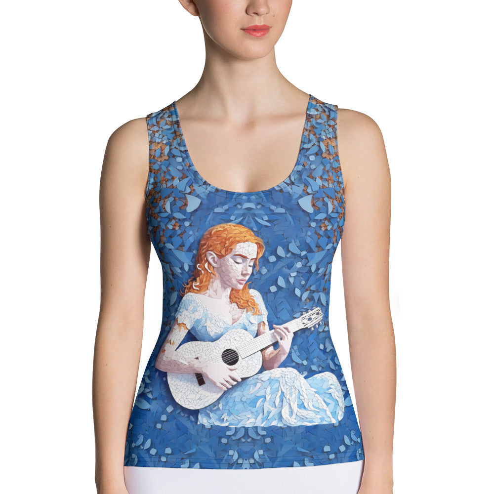 Lunar Origami pattern on Women's Tank Top