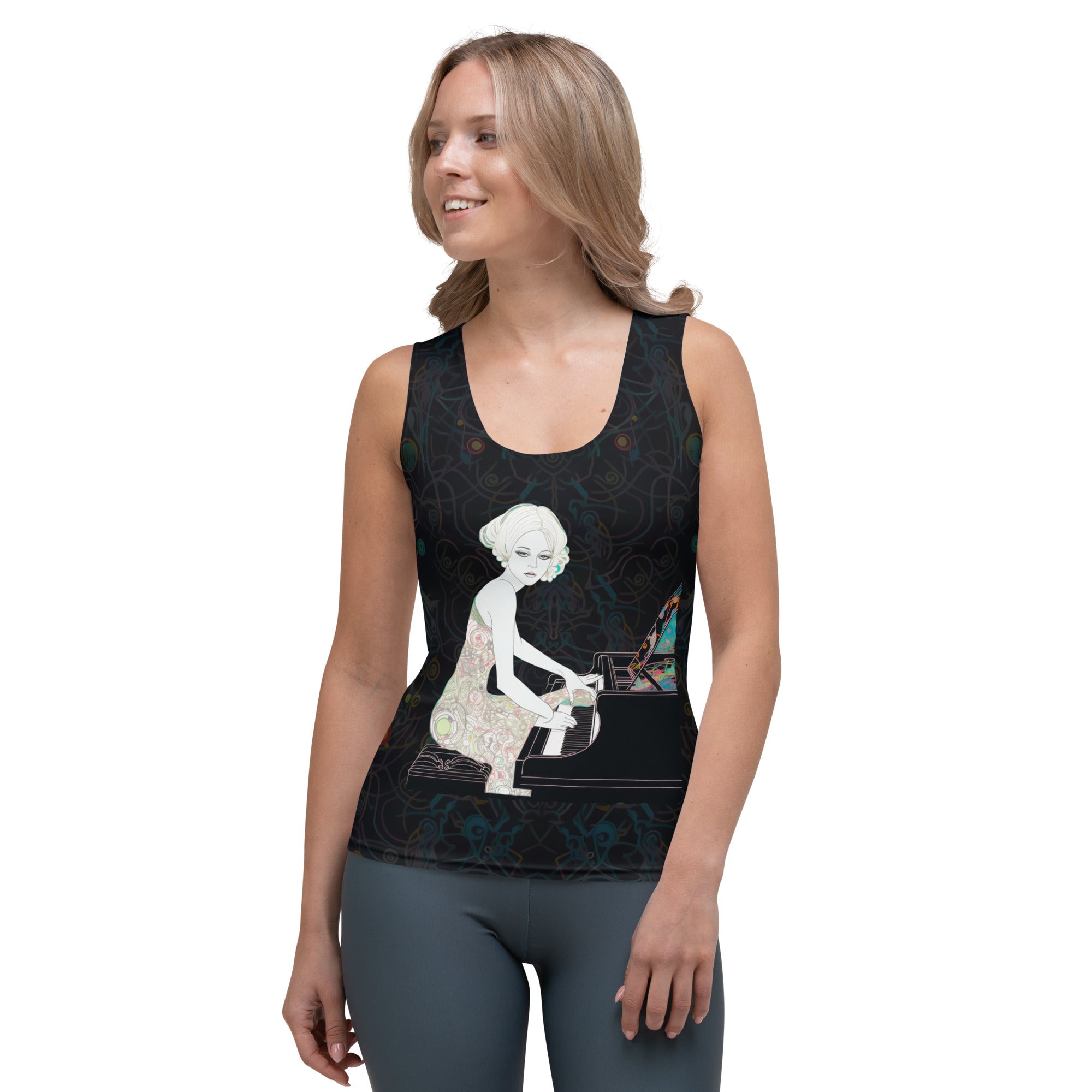 Graffiti Glam Women's Tank Top on white background.