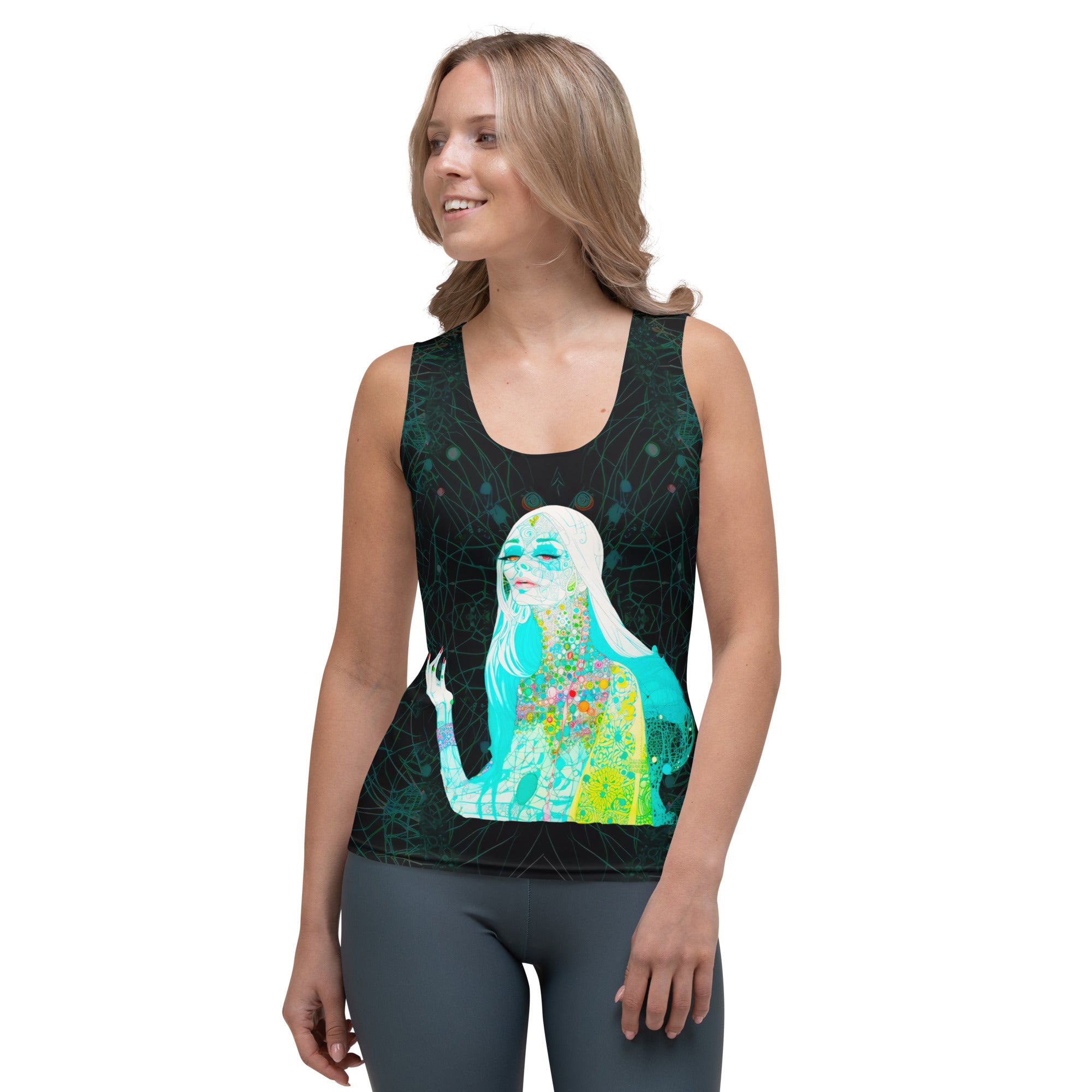 Cartoon Couture tank top for women in vibrant colors.