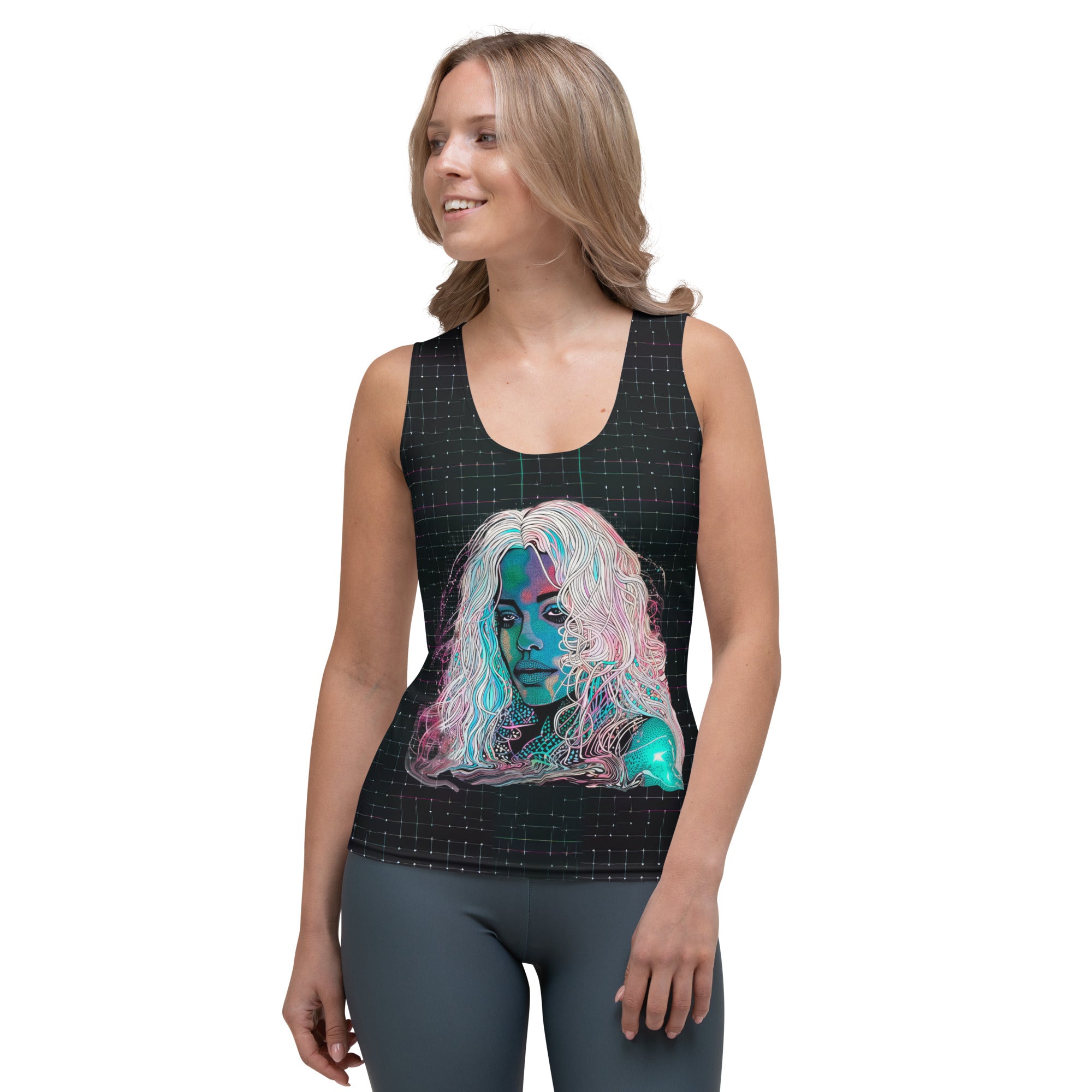 Peaceful Petals Women's Tank Top Front View.