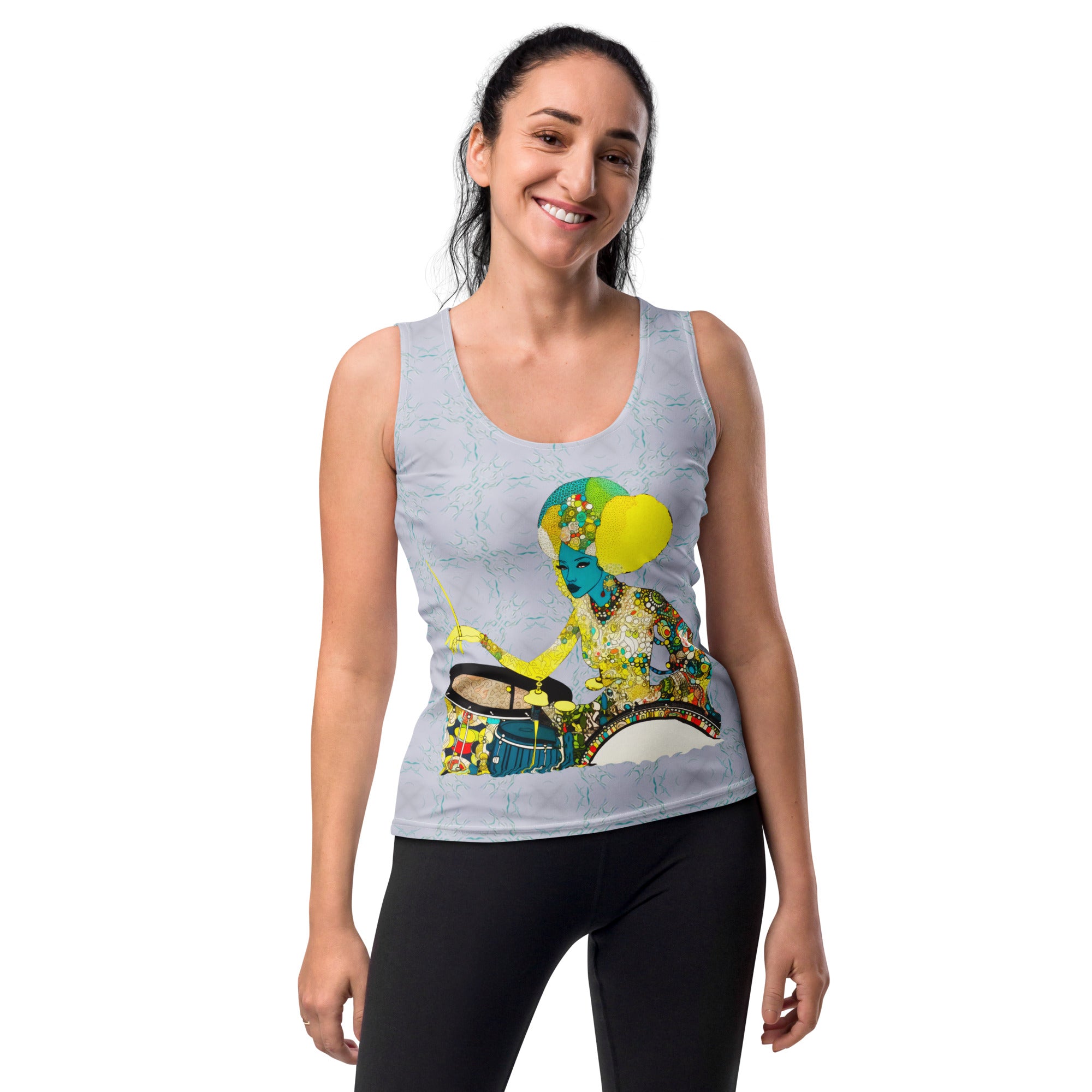 Flower Child Revolution Women's Tank Top on a clothing mannequin.