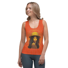 Stylish Mystical Mirage Women's Tank Tee on a hanger