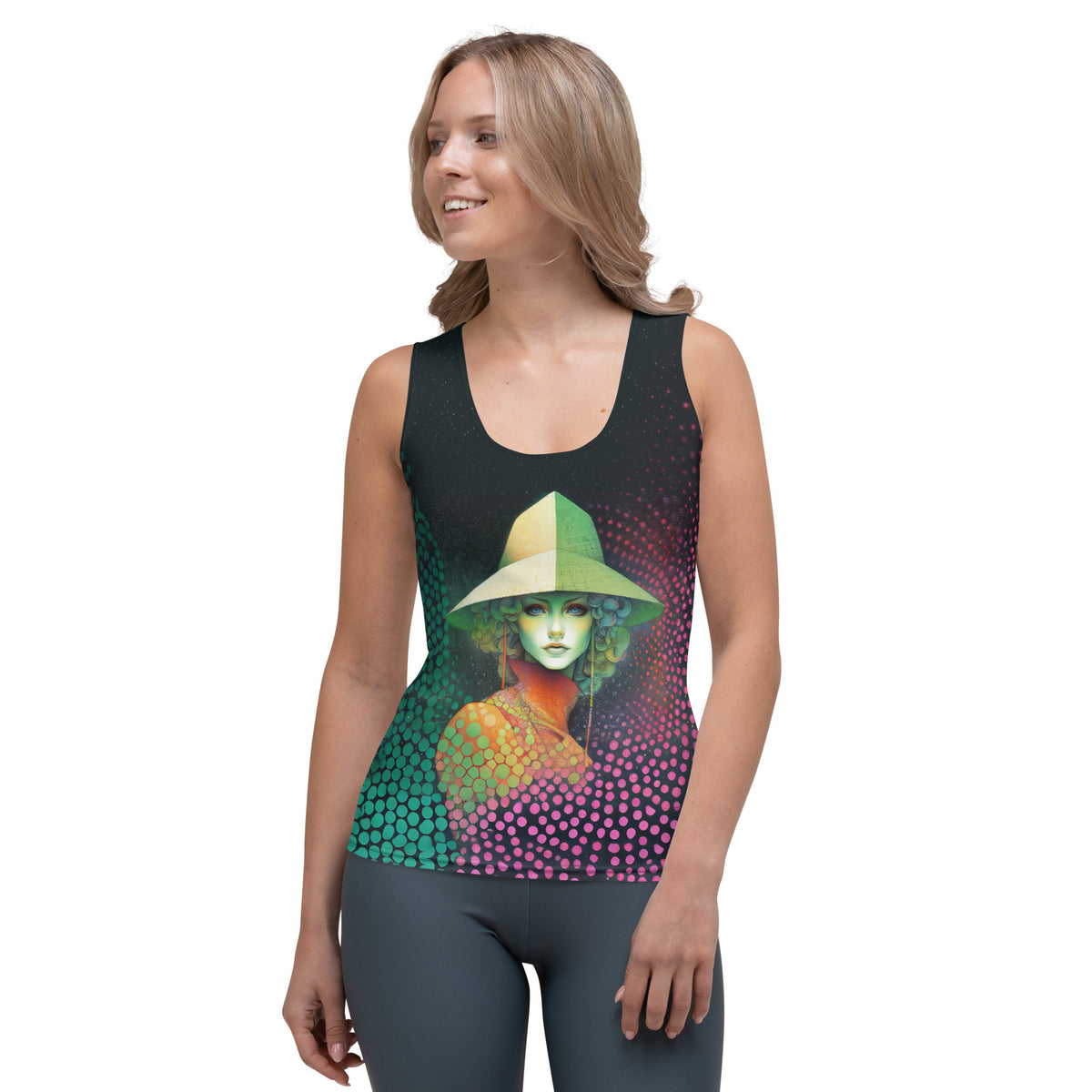 Front view of Sublimation Cut & Sew Womens Tank Top - vibrant, stylish design