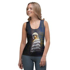 Floral Essence All-Over Print Women's Tank Top in a stylish outfit.