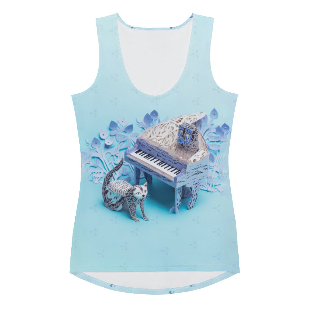 Safari Adventure Papercut Women's Tank Top front view.