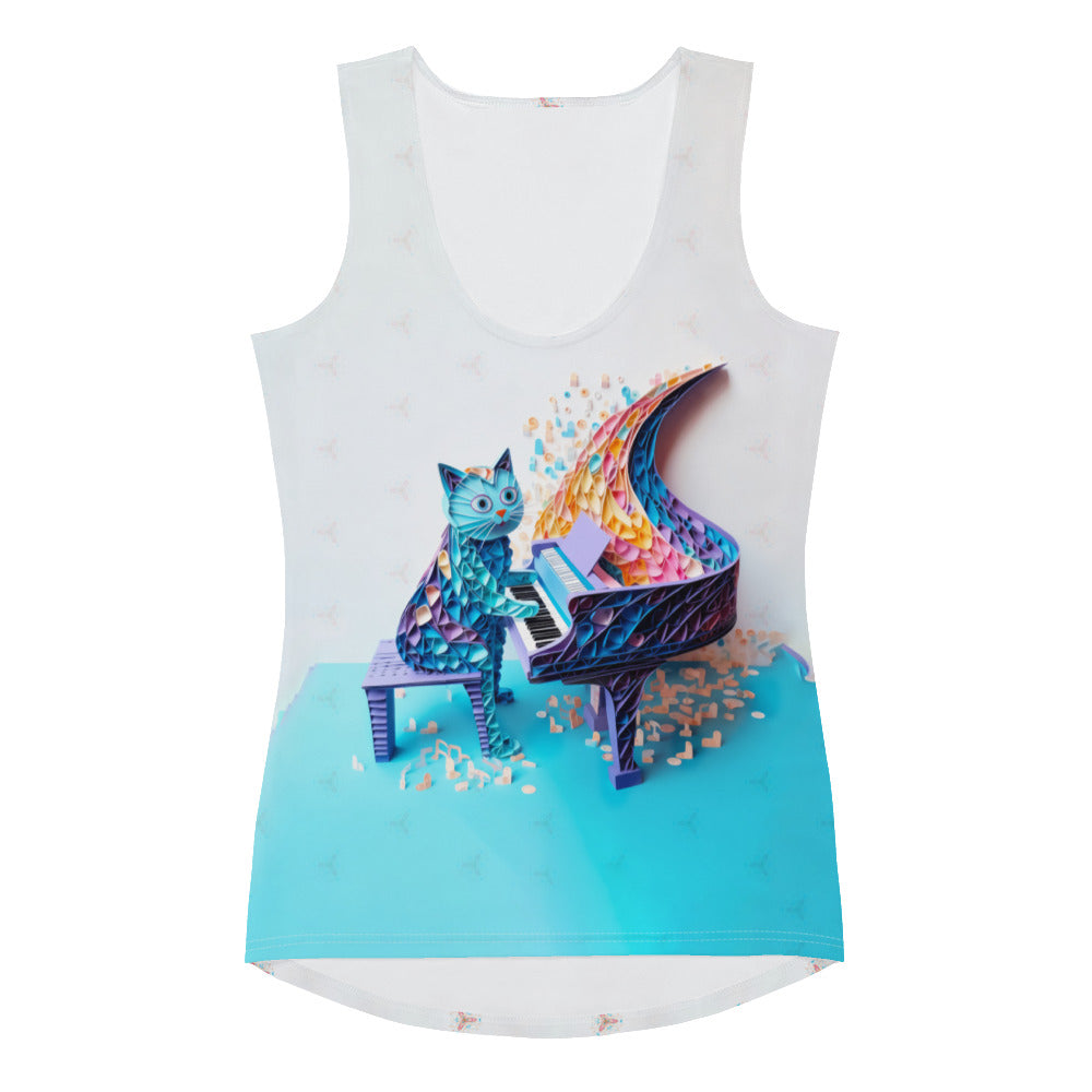 Frosty Snowflake Cutouts Women's Tank Top front view.