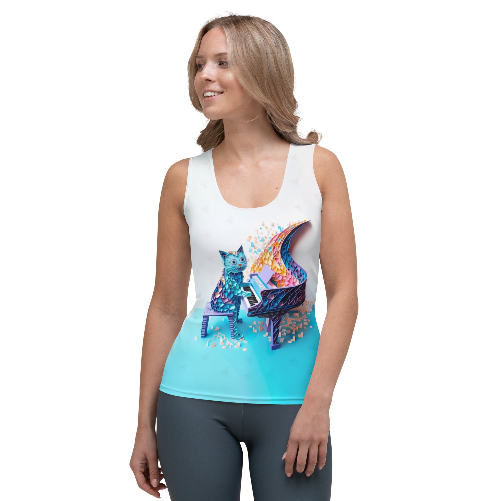 Frosty Snowflake Cutouts Women's Tank Top side view.