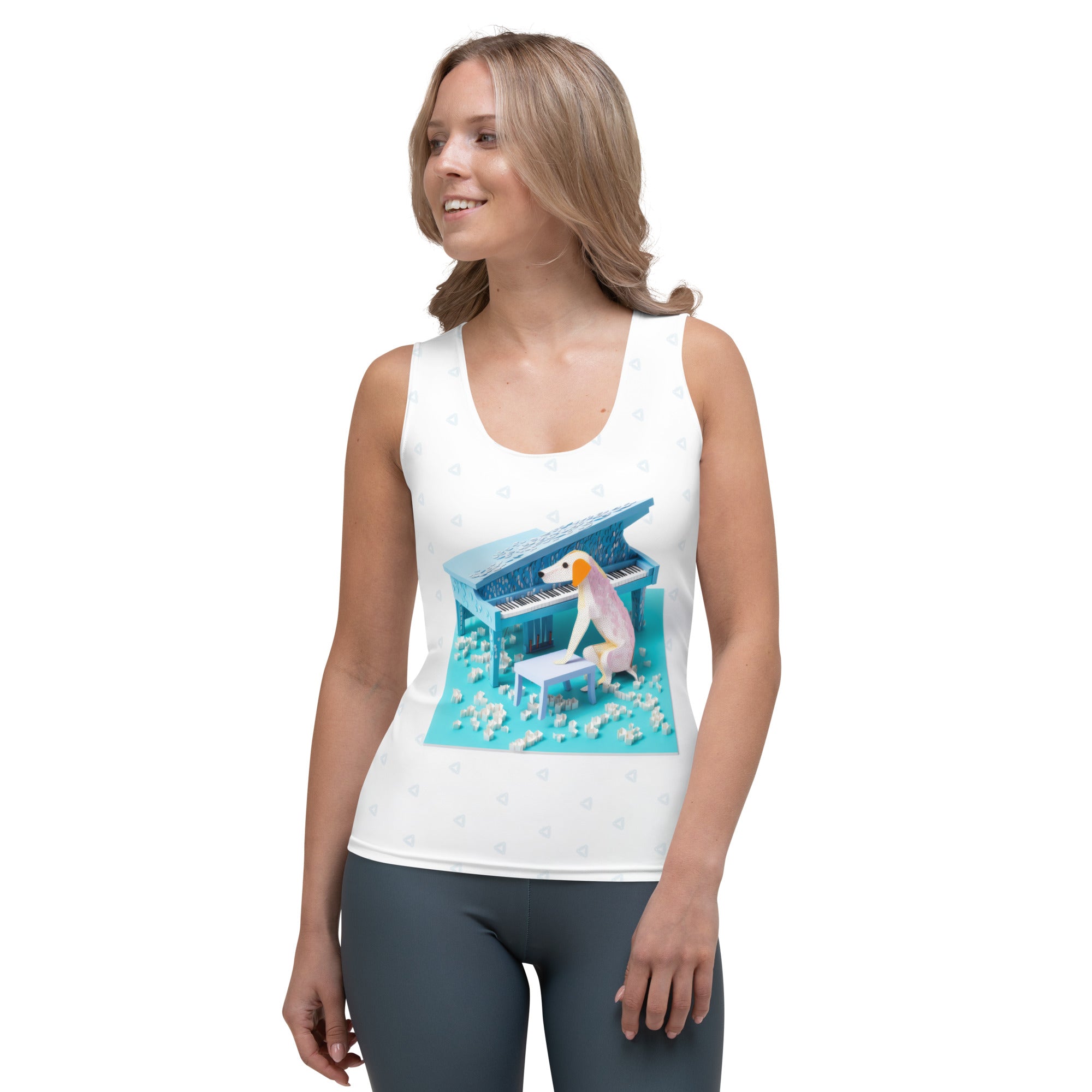 Mountain Peaks Papercut Women's Tank Top side view.