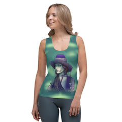 Modern Artistry tank top for women with abstract design.