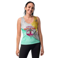 Serene Peaceful Pigeon design on women's tank top.