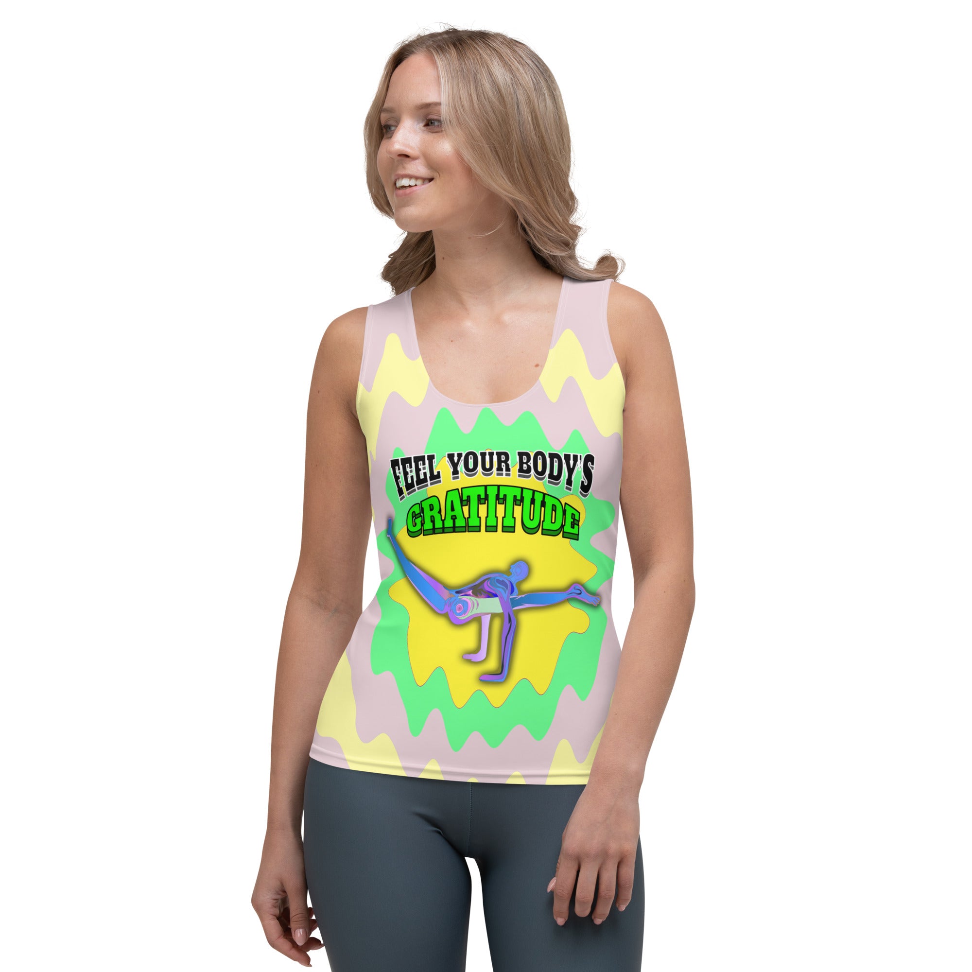 Women's workout tank top with breathable fabric and flattering fit.