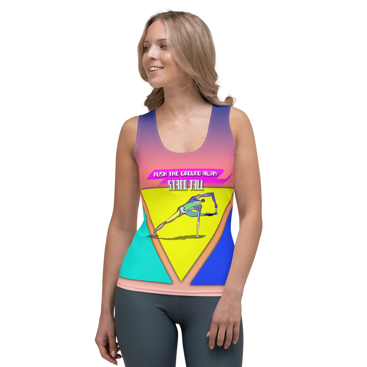 Celestial Calm Women's Tank Top in casual outfit.