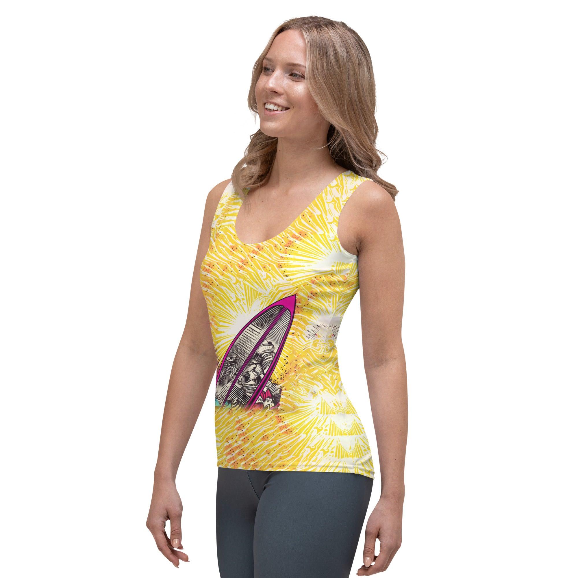 Vibrant design Surfing 5-35 Tank Top for a standout beach look