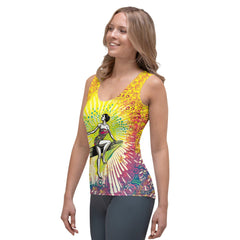 Lightweight Surfing 1 13 Tank Top with a unique sublimation print for outdoor activities.