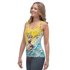 Fashion-forward Surfing 1 24 Tank Top, featuring a unique design for standout beachwear.