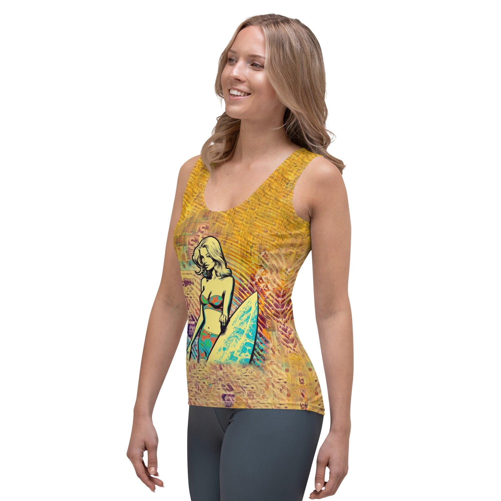 Vibrant Surfing 1 20 Tank Top design, ideal for surf enthusiasts who value fashion and function.