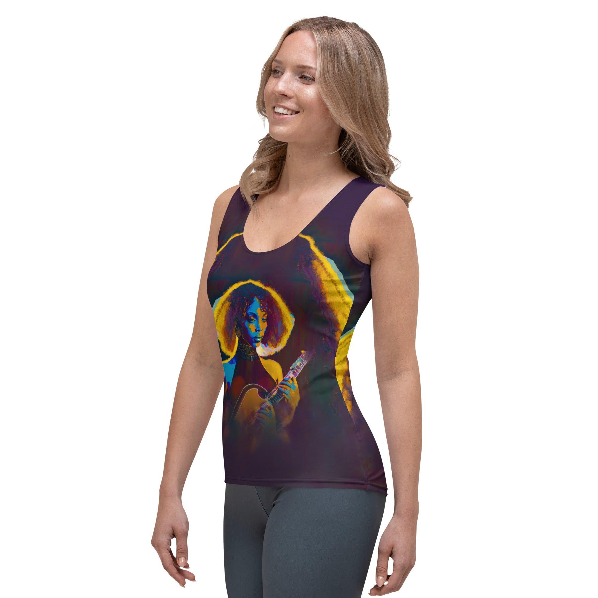 SurArt 128 sublimation tank on hanger, full pattern view