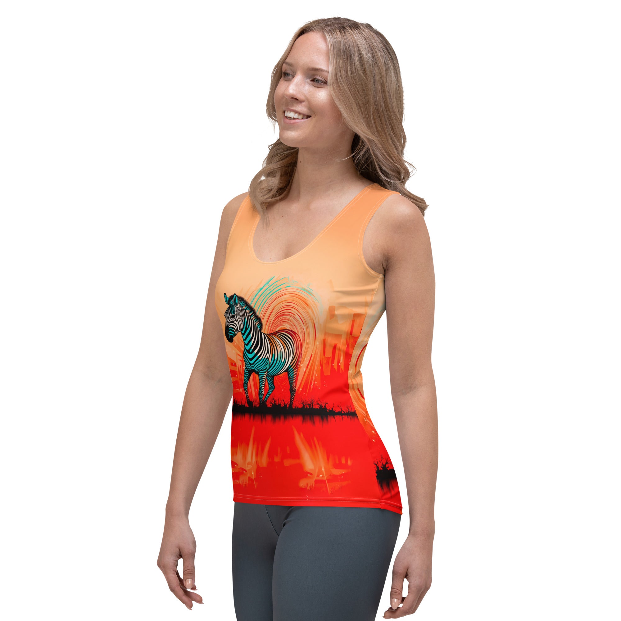 Women's Tank Top with Zebra Design