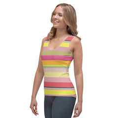 Electric Sunrise Colorful Stripe All-Over Print Women's Tank Top