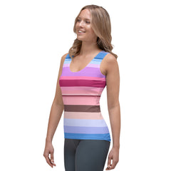 Neon Dreams Colorful Stripe All-Over Print Women's Tank Top