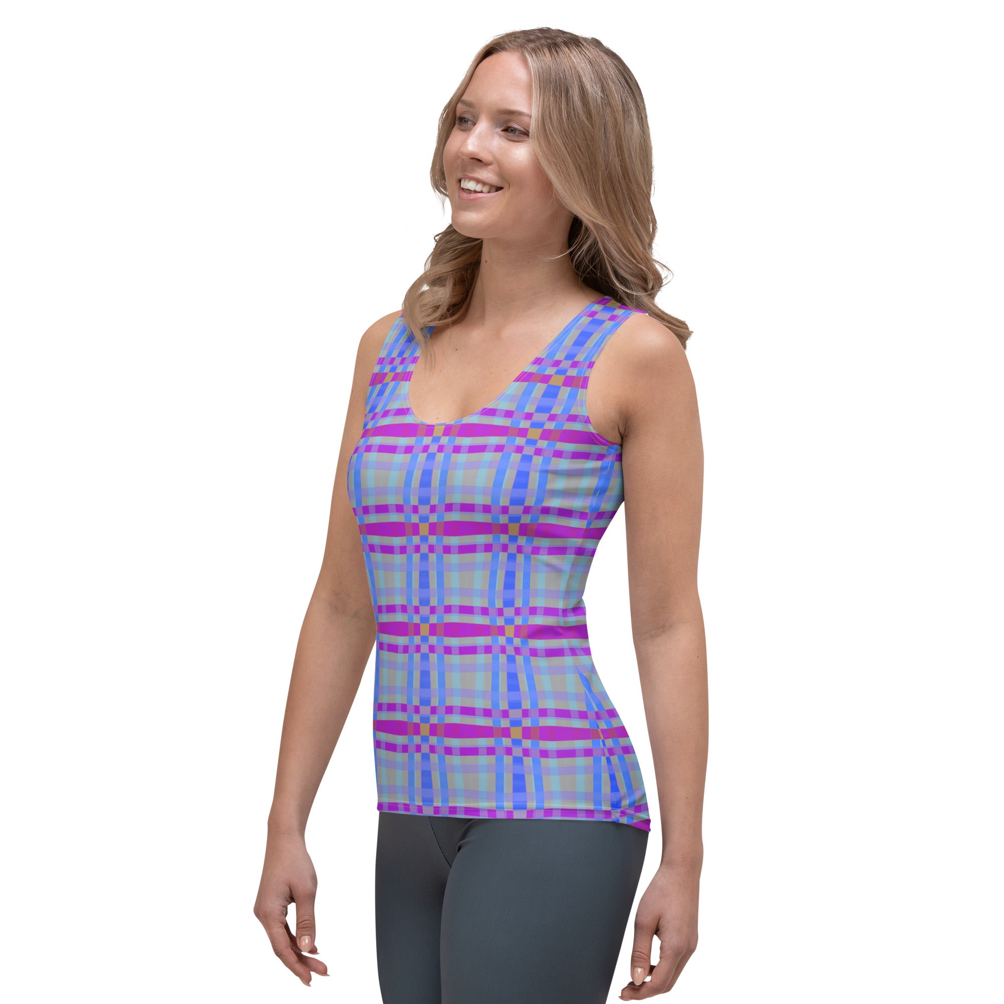 Back view of Zen Garden women's tank top showcasing the cut