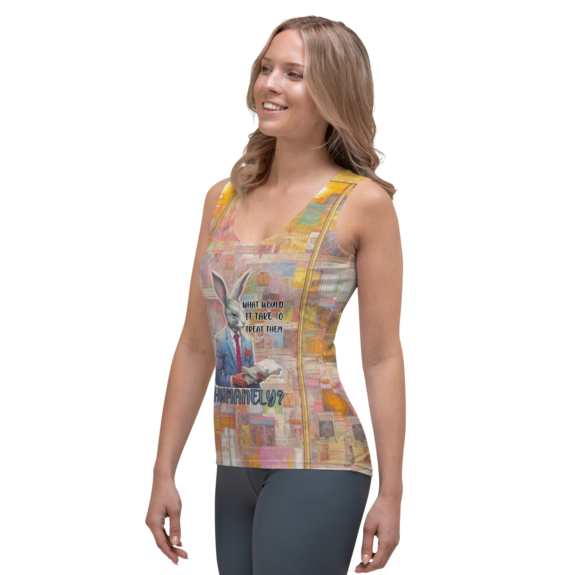 Woman wearing Dragon Dreamscape tank top in casual setting