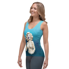 Stylish koi pond themed women's tank top, ideal for casual outings.